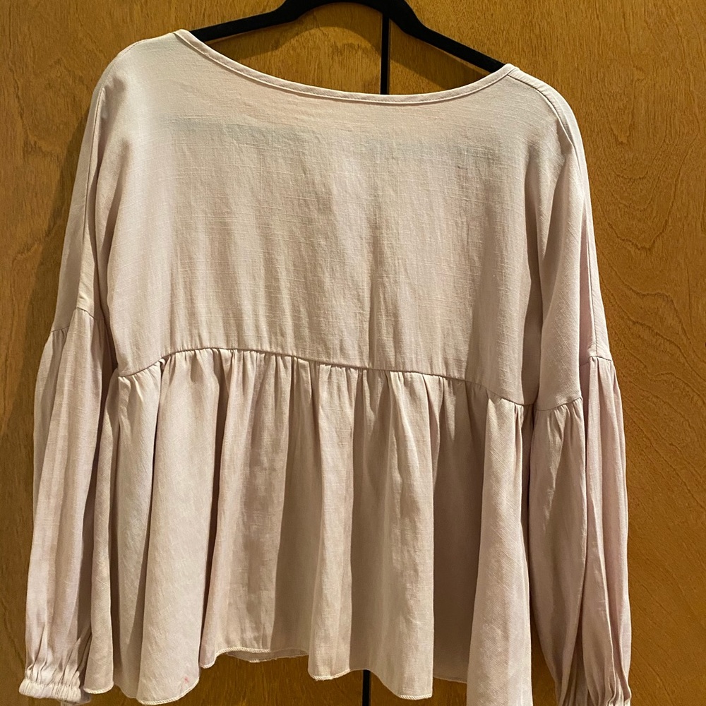 Light Pink, Light Weight Peplum Top